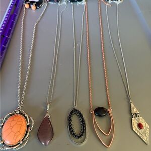 Paparazzi Orange, Purple, Blue, Black, and Silver Necklace Collection. NWT.